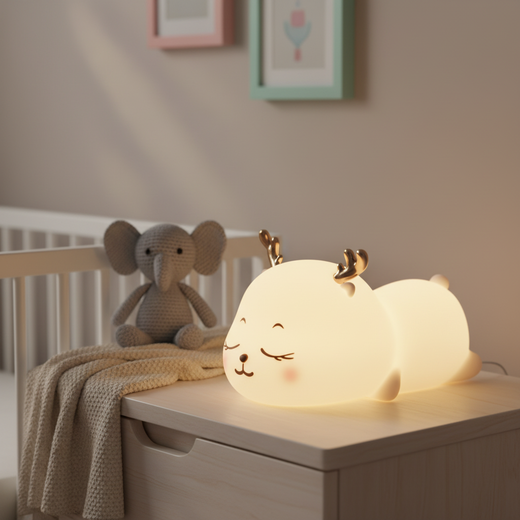Nursery Night Light in Cozy Bedroom Setting