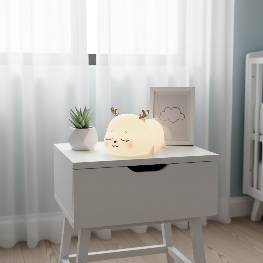 Nursery Night Light in Modern Bright Nursery