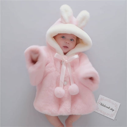 Baby Winter Coat | Thick Woolen Hooded Jacket for Toddlers & Kids (1–5 Years)